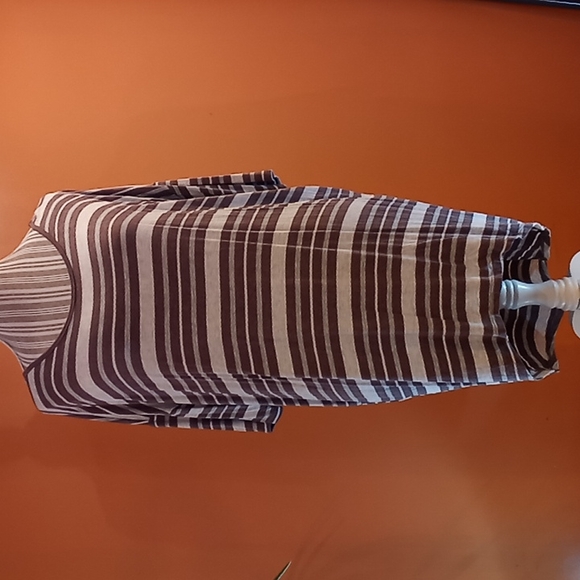 LuLaRoe Tops - Lularoe Medium Irma grey and brown striped tunic top